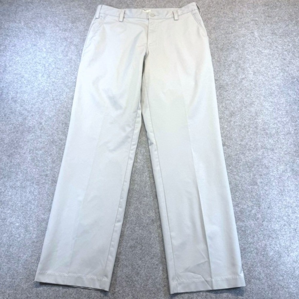 Adidas Golf Pants Mens 30x30 Light Gray Performance Flat Front Chino Trousers
